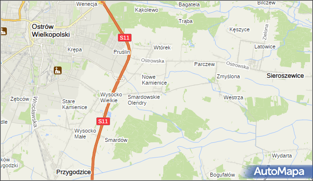mapa Sadowie gmina Ostrów Wielkopolski, Sadowie gmina Ostrów Wielkopolski na mapie Targeo