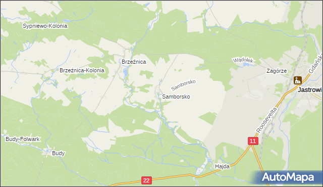 mapa Samborsko, Samborsko na mapie Targeo