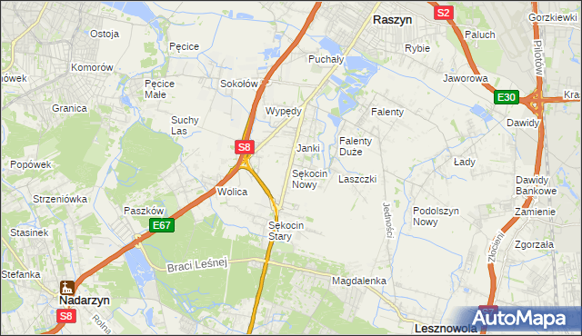 mapa Sękocin Nowy, Sękocin Nowy na mapie Targeo