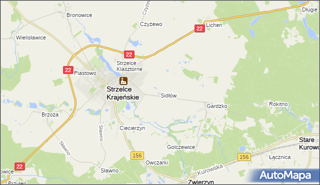 mapa Sidłów, Sidłów na mapie Targeo