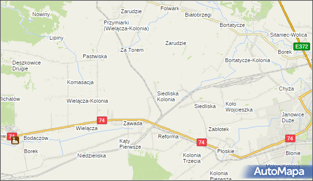 mapa Siedliska Kolonia, Siedliska Kolonia na mapie Targeo