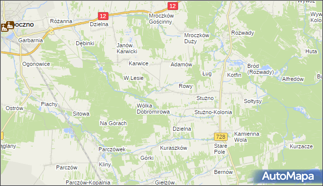 mapa Sielec gmina Opoczno, Sielec gmina Opoczno na mapie Targeo