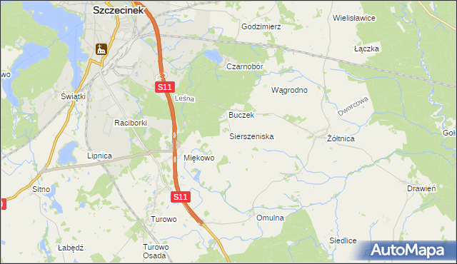 mapa Sierszeniska, Sierszeniska na mapie Targeo