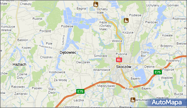 mapa Simoradz, Simoradz na mapie Targeo