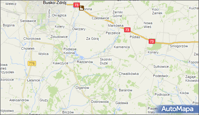 mapa Skotniki Duże, Skotniki Duże na mapie Targeo