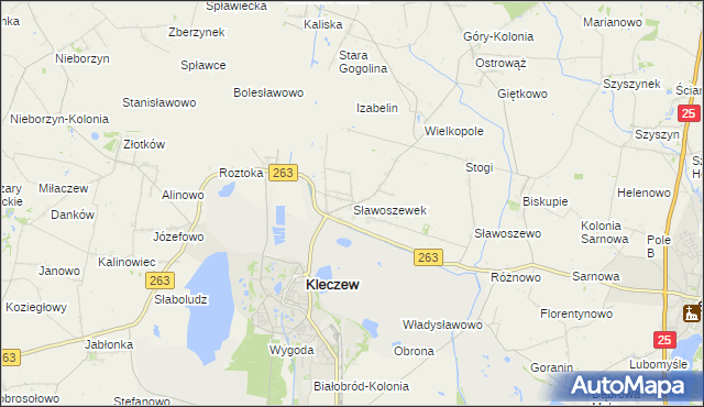 mapa Sławoszewek, Sławoszewek na mapie Targeo