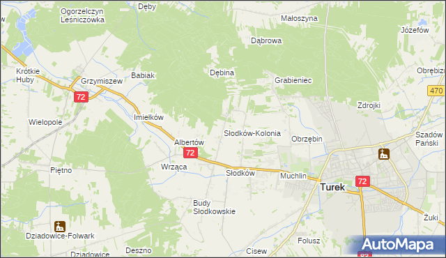 mapa Słodków-Kolonia, Słodków-Kolonia na mapie Targeo