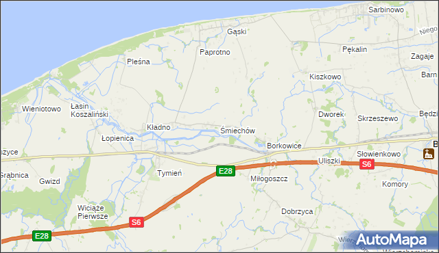 mapa Śmiechów, Śmiechów na mapie Targeo