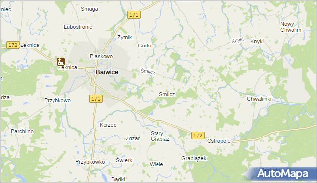 mapa Śmilcz, Śmilcz na mapie Targeo