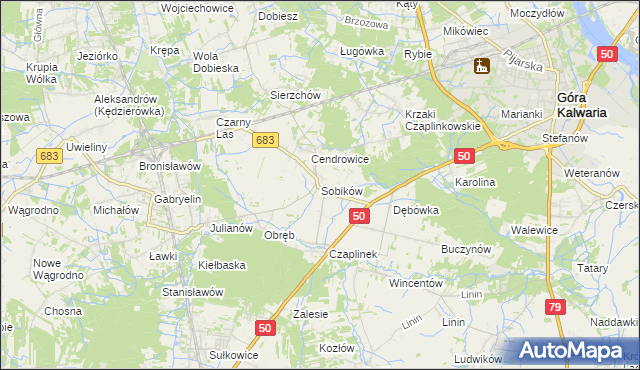 mapa Sobików, Sobików na mapie Targeo