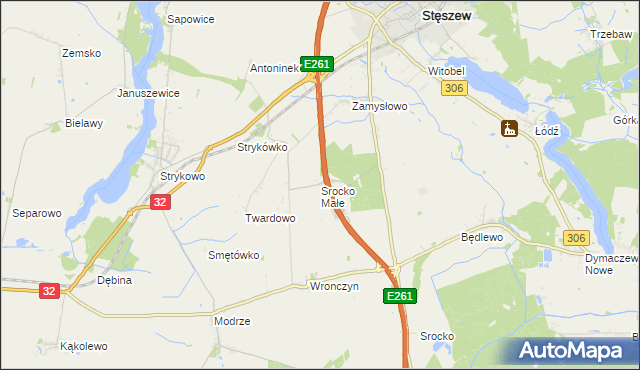 mapa Srocko Małe, Srocko Małe na mapie Targeo