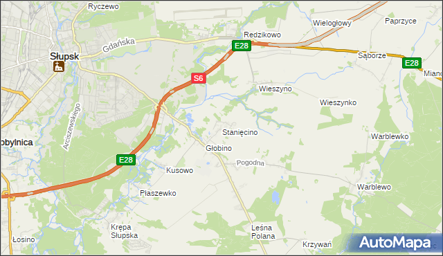 mapa Stanięcino, Stanięcino na mapie Targeo