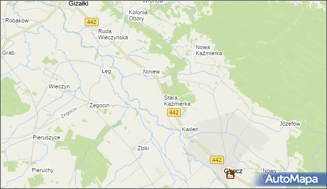 mapa Stara Kaźmierka, Stara Kaźmierka na mapie Targeo