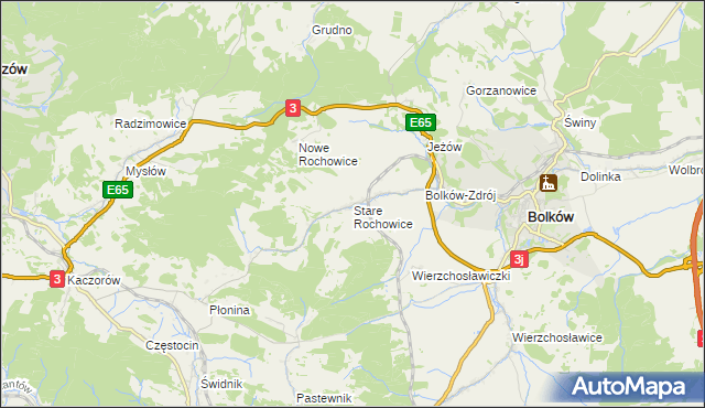 mapa Stare Rochowice, Stare Rochowice na mapie Targeo