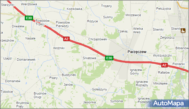 mapa Stary Chrząstów, Stary Chrząstów na mapie Targeo