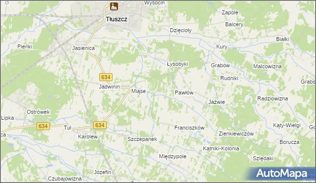 mapa Stasinów gmina Tłuszcz, Stasinów gmina Tłuszcz na mapie Targeo