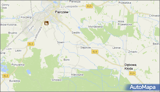 mapa Stępków, Stępków na mapie Targeo
