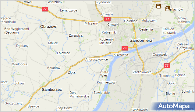 mapa Strochcice, Strochcice na mapie Targeo