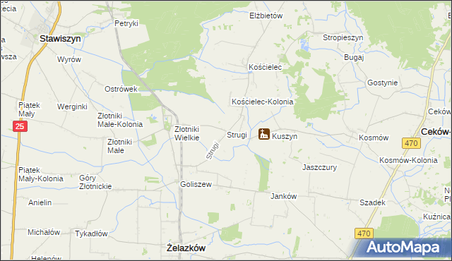 mapa Strugi gmina Żelazków, Strugi gmina Żelazków na mapie Targeo