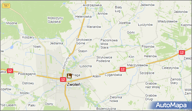 mapa Strykowice Podleśne, Strykowice Podleśne na mapie Targeo