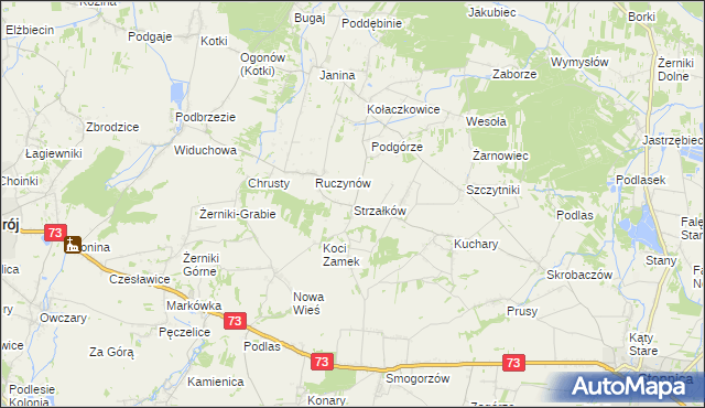 mapa Strzałków gmina Stopnica, Strzałków gmina Stopnica na mapie Targeo