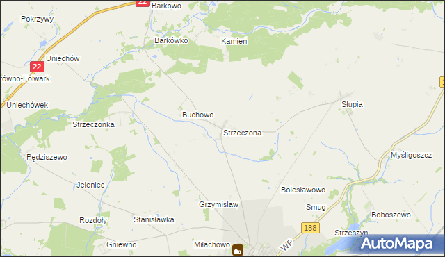 mapa Strzeczona, Strzeczona na mapie Targeo