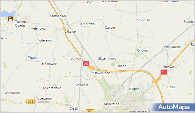 mapa Strzemkowo, Strzemkowo na mapie Targeo