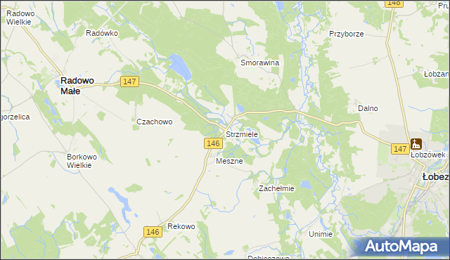 mapa Strzmiele, Strzmiele na mapie Targeo