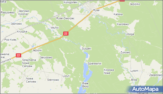 mapa Suszek, Suszek na mapie Targeo