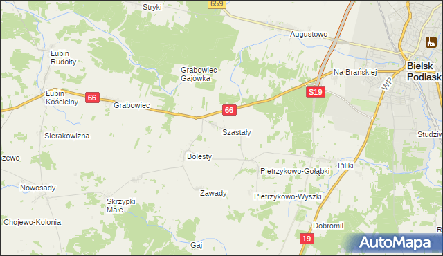 mapa Szastały, Szastały na mapie Targeo