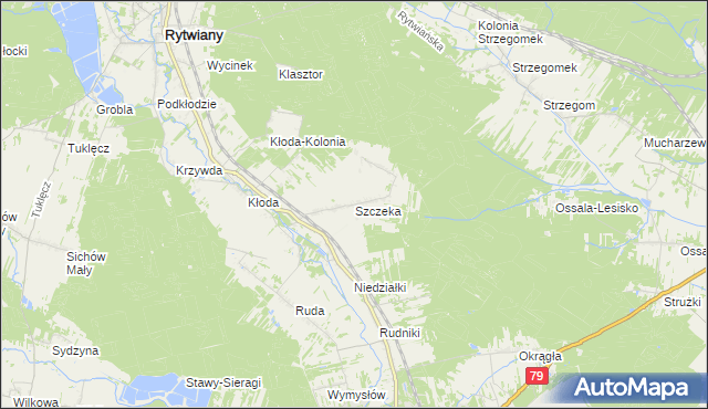 mapa Szczeka, Szczeka na mapie Targeo