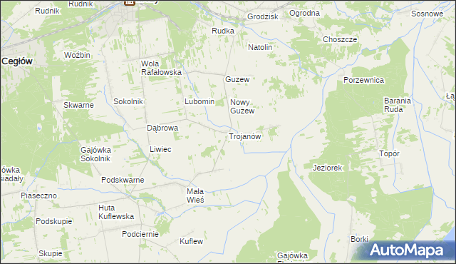 mapa Trojanów gmina Mrozy, Trojanów gmina Mrozy na mapie Targeo