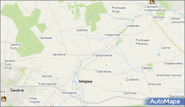 mapa Trzeszkowice, Trzeszkowice na mapie Targeo