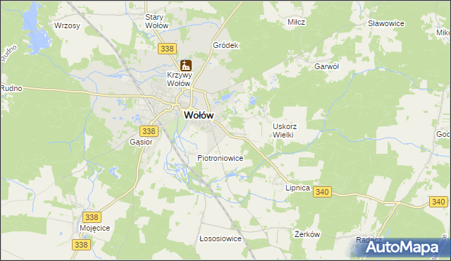 mapa Uskorz Mały, Uskorz Mały na mapie Targeo