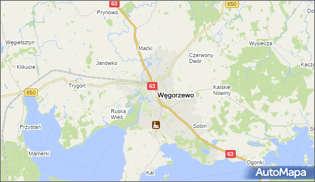 mapa Węgorzewo, Węgorzewo na mapie Targeo