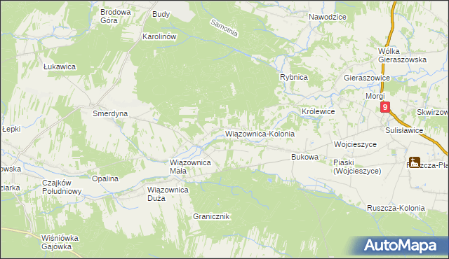 mapa Wiązownica-Kolonia, Wiązownica-Kolonia na mapie Targeo