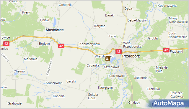 mapa Wierzbowiec, Wierzbowiec na mapie Targeo