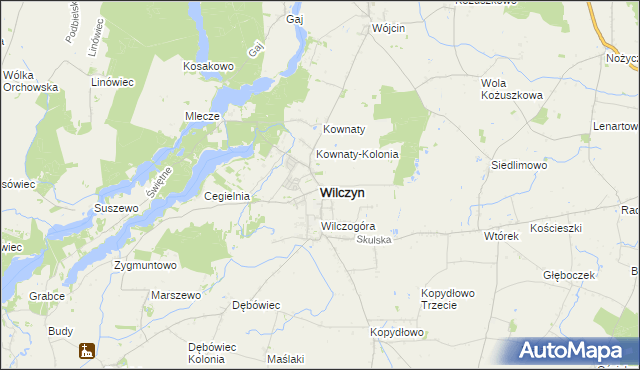 mapa Wilczyn powiat koniński, Wilczyn powiat koniński na mapie Targeo