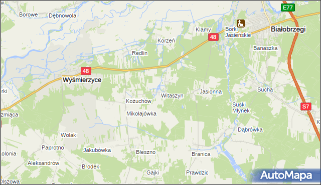 mapa Witaszyn, Witaszyn na mapie Targeo