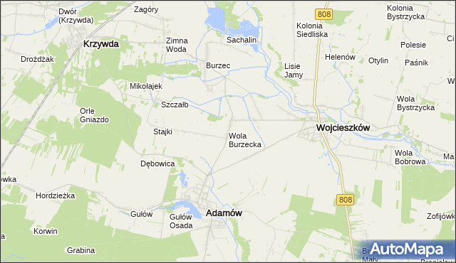 mapa Wola Burzecka, Wola Burzecka na mapie Targeo