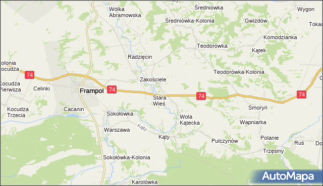 mapa Wola Radzięcka, Wola Radzięcka na mapie Targeo