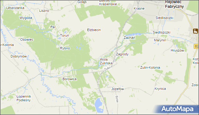 mapa Wola Żulińska, Wola Żulińska na mapie Targeo