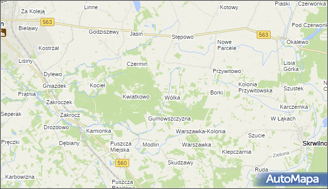 mapa Wólka gmina Skrwilno, Wólka gmina Skrwilno na mapie Targeo