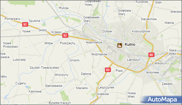 mapa Woźniaków, Woźniaków na mapie Targeo