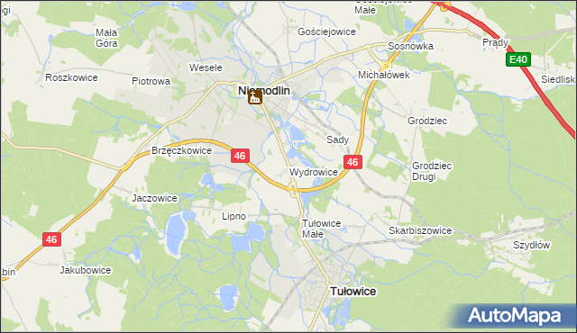 mapa Wydrowice gmina Niemodlin, Wydrowice gmina Niemodlin na mapie Targeo