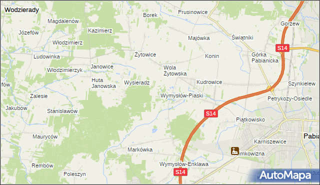 mapa Wymysłów-Piaski, Wymysłów-Piaski na mapie Targeo