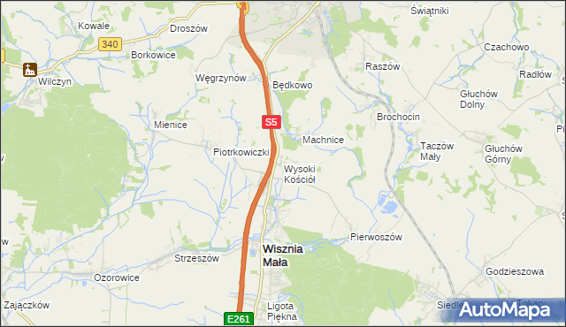 mapa Wysoki Kościół, Wysoki Kościół na mapie Targeo
