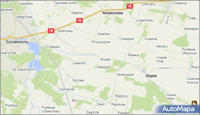 mapa Wywła, Wywła na mapie Targeo