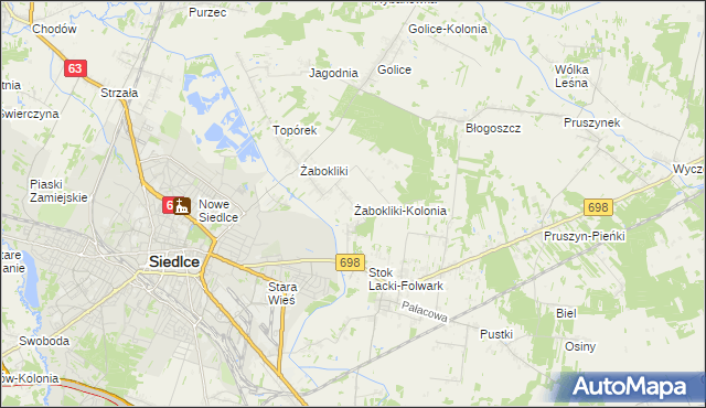 mapa Żabokliki-Kolonia, Żabokliki-Kolonia na mapie Targeo