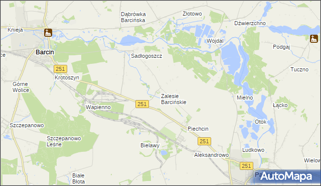 mapa Zalesie Barcińskie, Zalesie Barcińskie na mapie Targeo